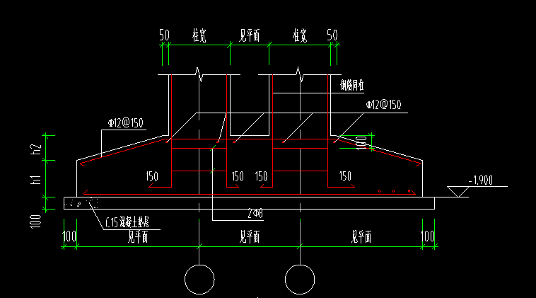 这种独立基础钢筋怎么画