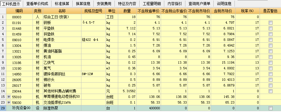 工料機顯示
