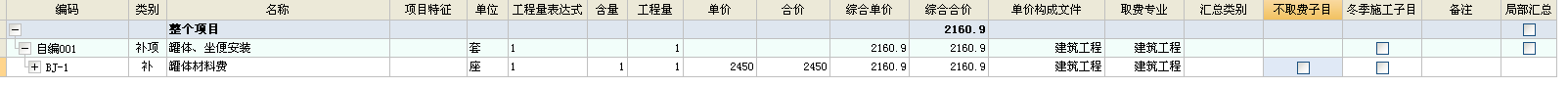 强制修改综合单价