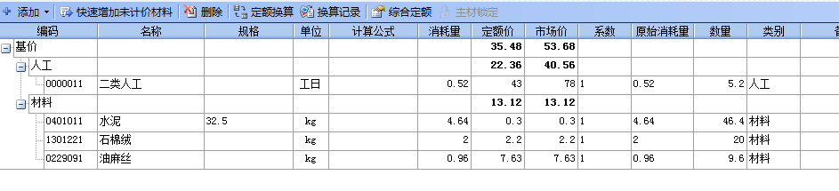 定额包括