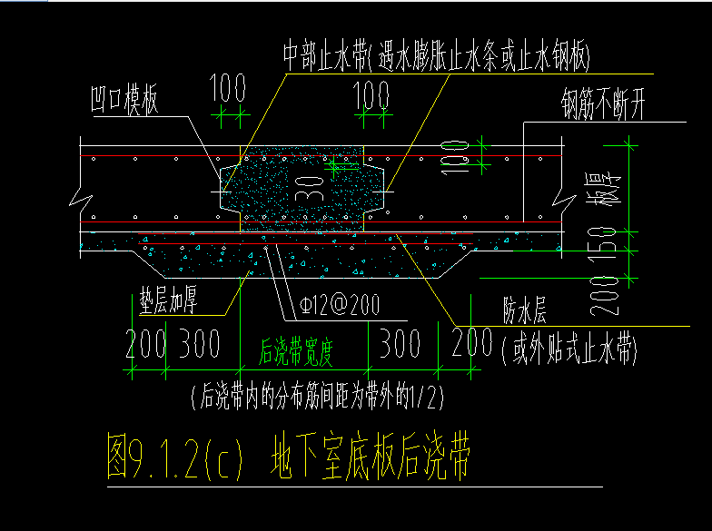 后浇带大样