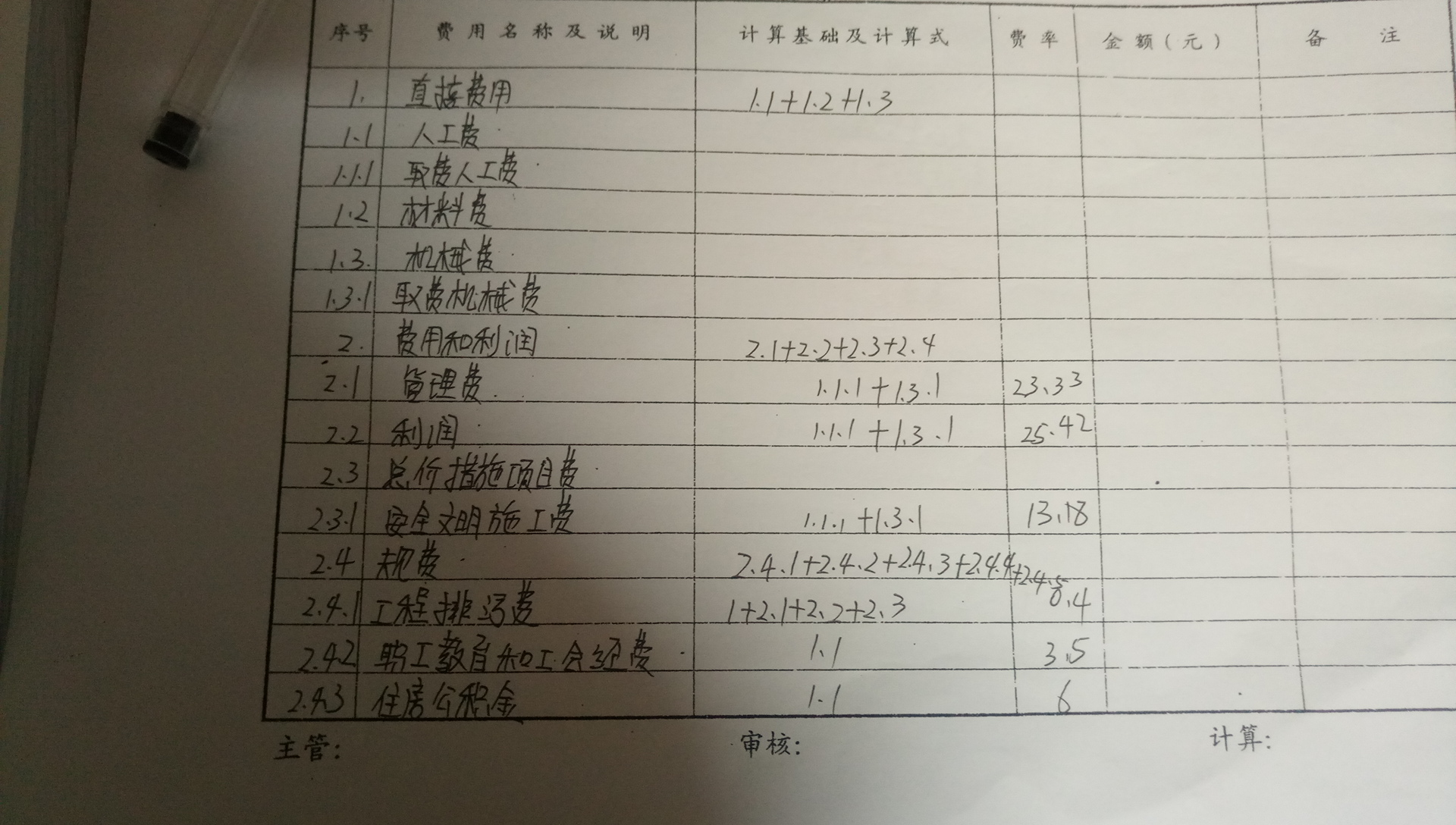 机械费