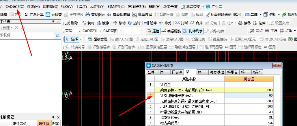 梁集中标注