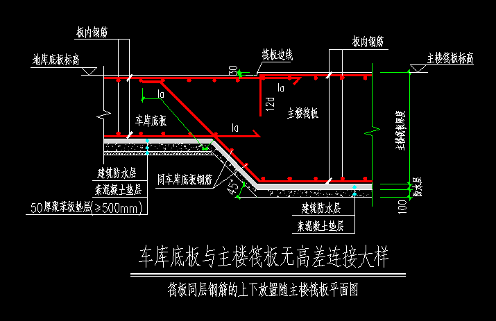 车库底板与主楼筏板节点钢筋