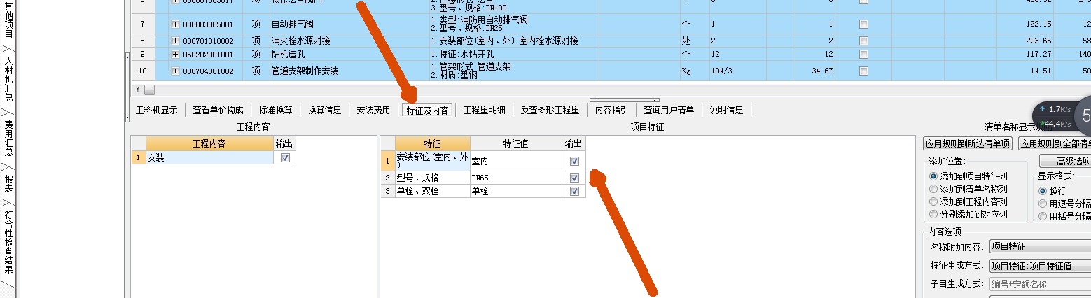 项目特征