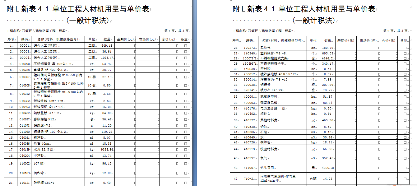 汇总表