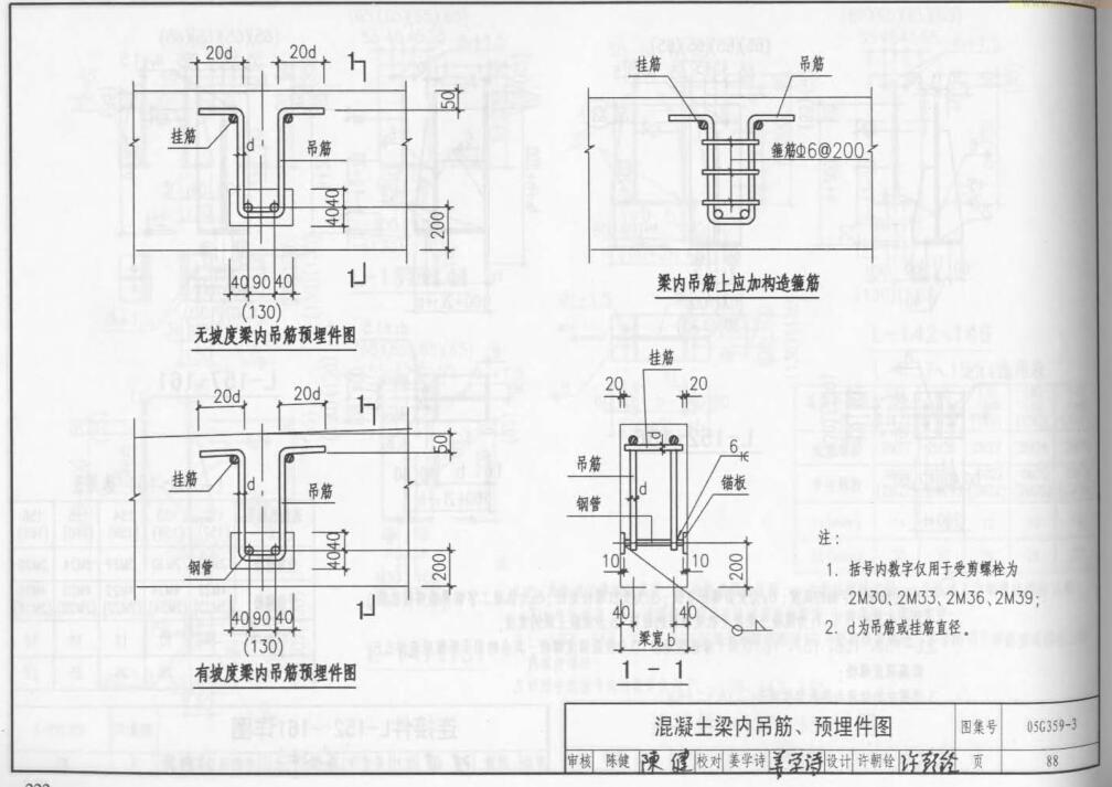 吊筋预埋