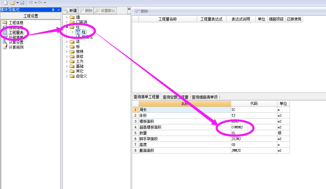 程量表达式