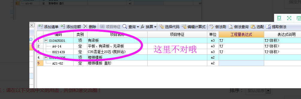 程量表达式