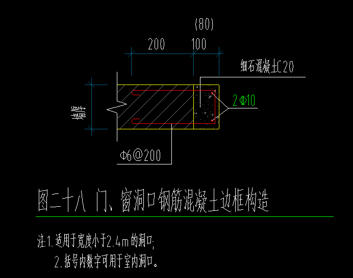 门窗洞口混凝土边框问题