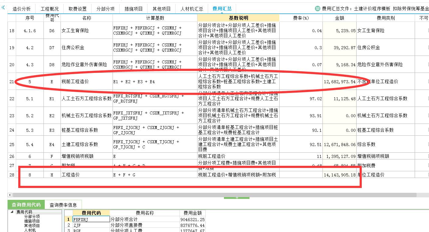 税前工程造价