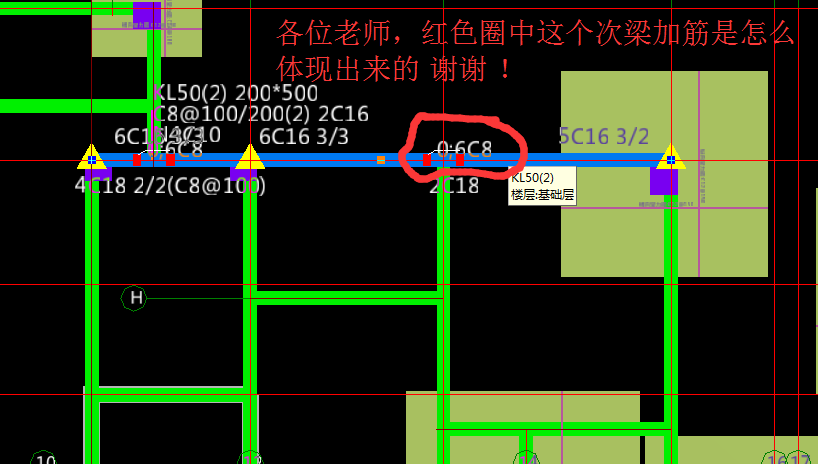 查看次梁加筋时,如何体现出图中的样式?谢谢