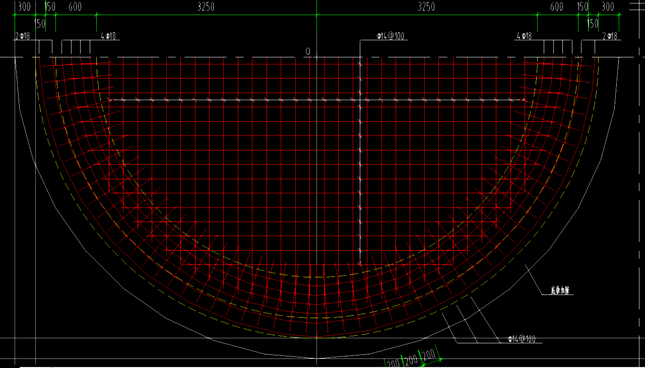 请问这种圆形筏板的钢筋如何配置
