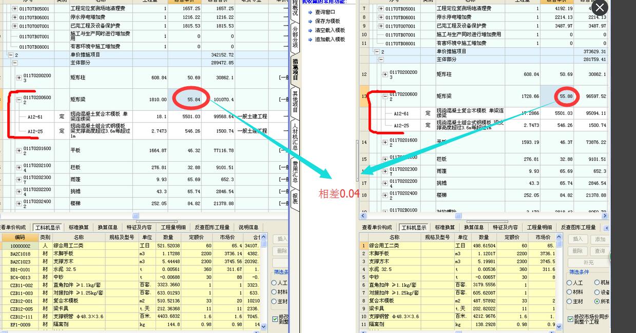 定额综合单价