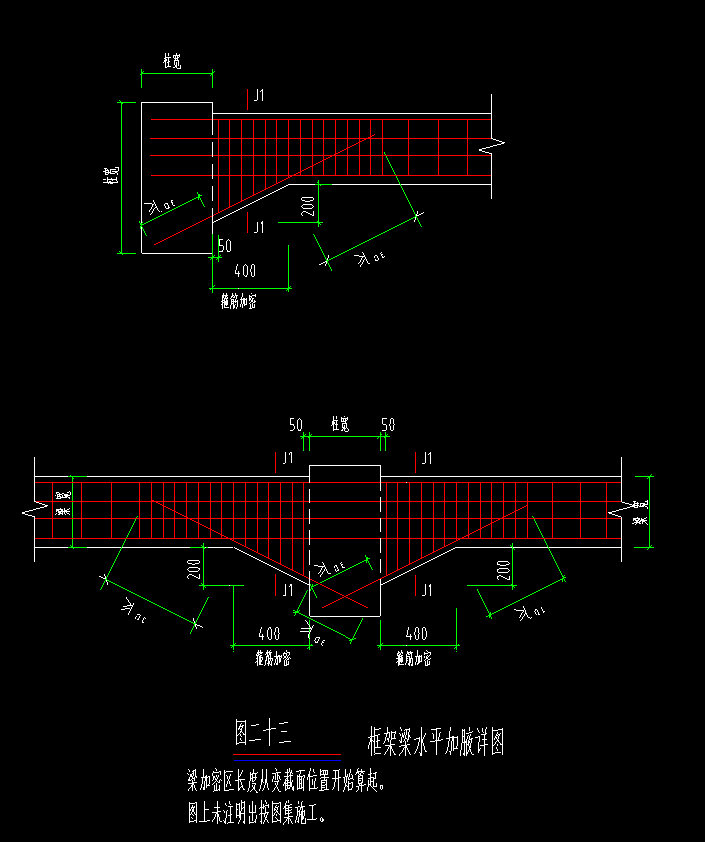 补充问题:我是用异形柱来画的水平加腋梁,但是斜着的钢筋不知道怎么