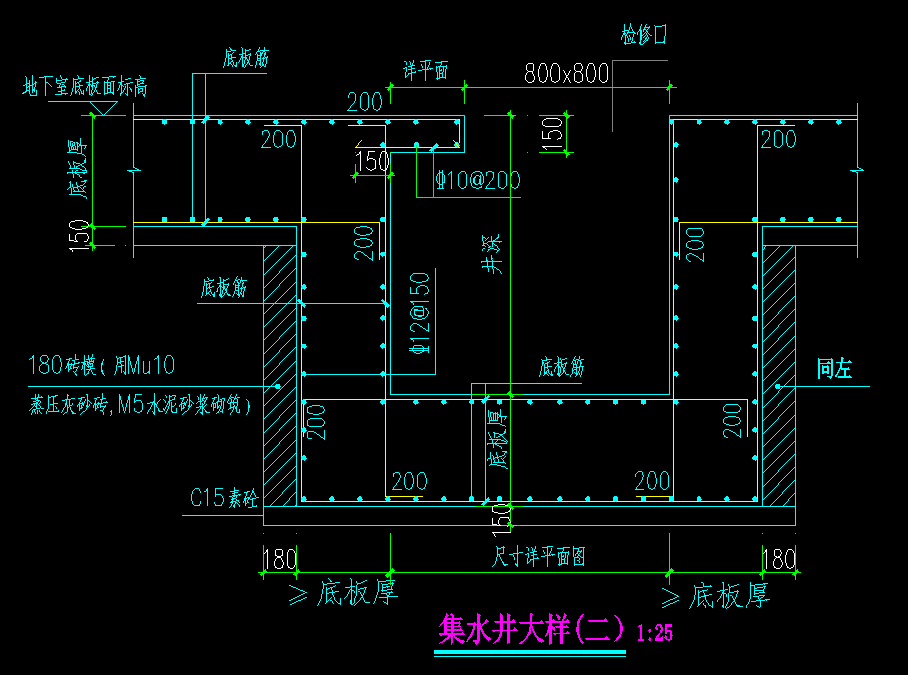 集水坑深度