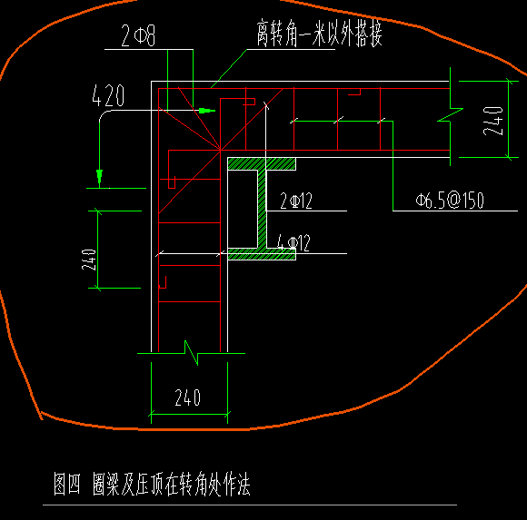 广联达圈梁及压顶在转角处做法钢筋怎么布置