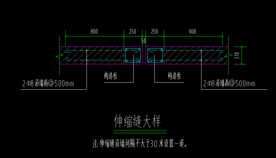 砖围墙长度才100米,图纸有提到伸缩缝,需要计算吗?如何手算?