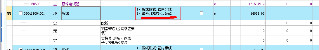 项目特征