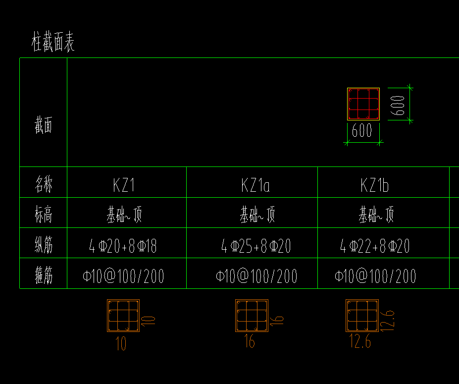 柱截面