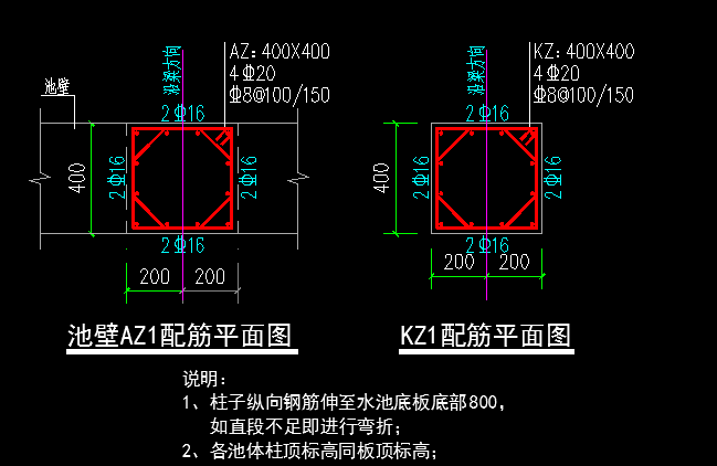 池壁暗柱配筋