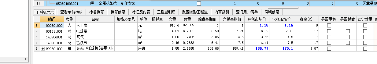 人工费单位