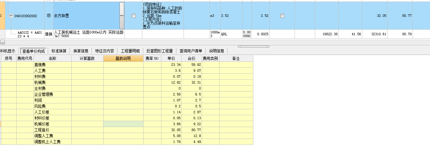 综合单价不