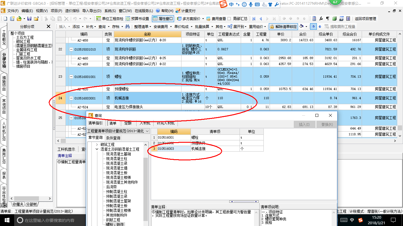 项目特征