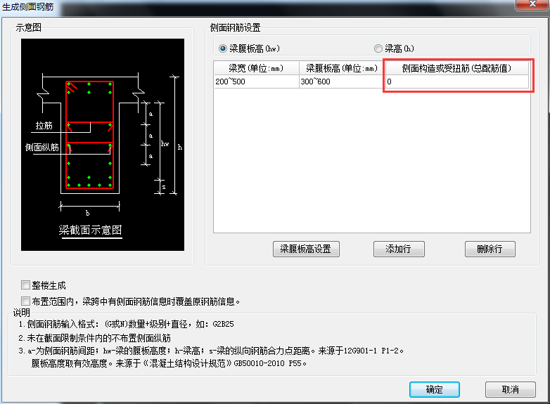 梁侧面