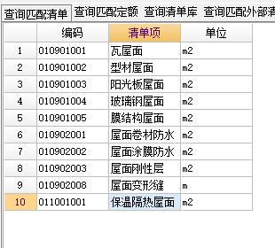 匹配清单