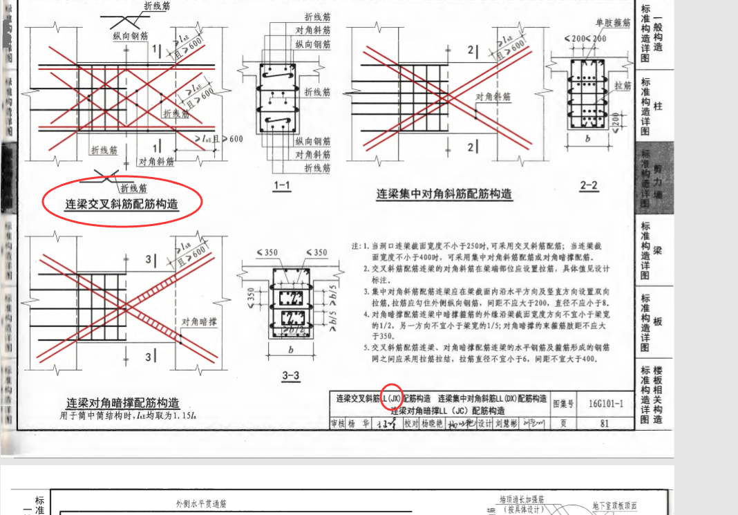 老师,钢筋图集中没有明确交叉斜筋的表示形式,能不能讲解一下,谢谢