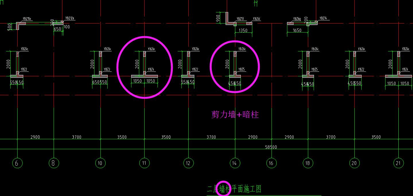 剪力墙砌体墙素砼墙图例