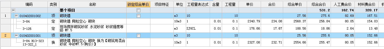 子目含量