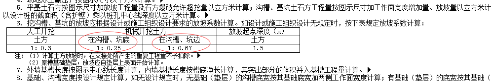 放坡系数