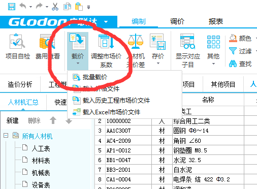 载入信息价