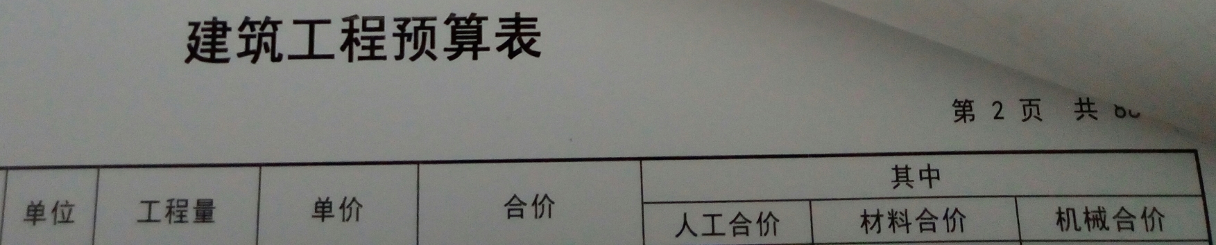 材料合价