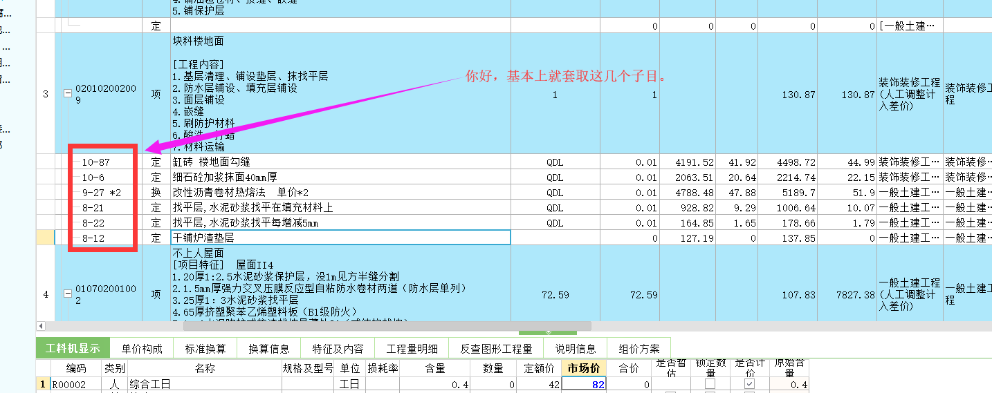 项目特征