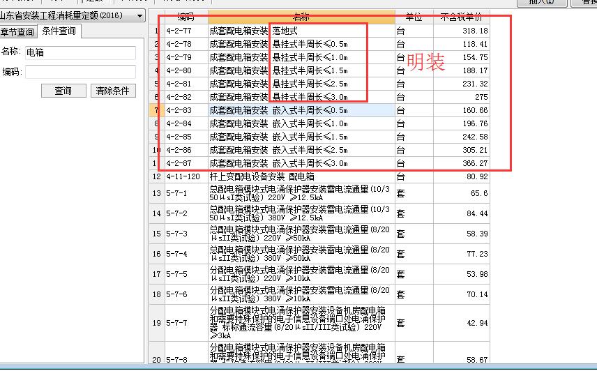 配電箱套什么定額