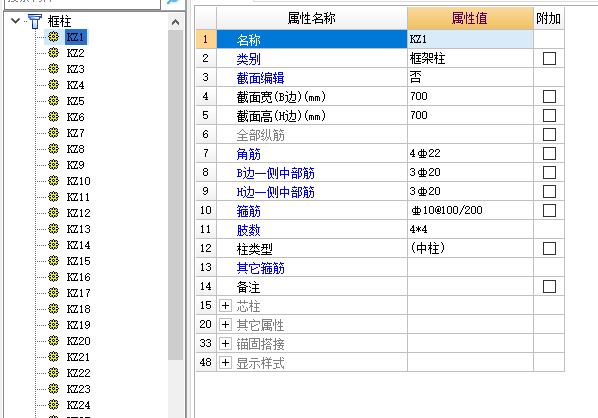 柱表