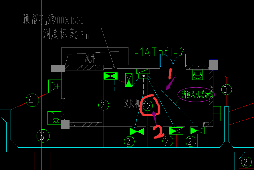 消防风机联动线