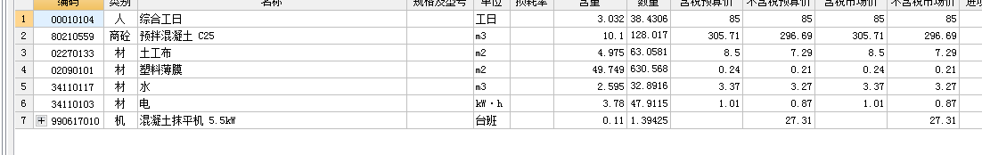 定额含量