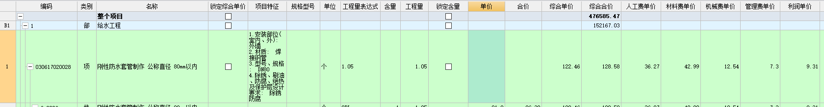 综合单价不