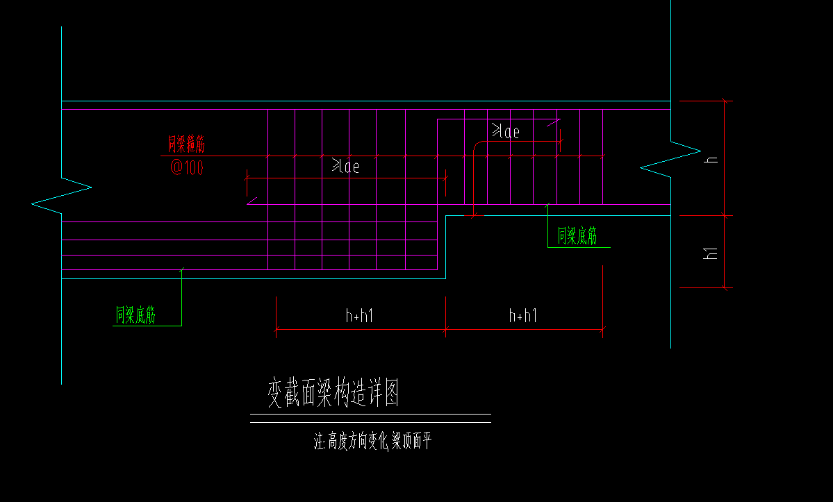 请问变截面梁的加密箍筋应该怎么处理还是说得手算