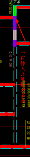 伸入暗柱