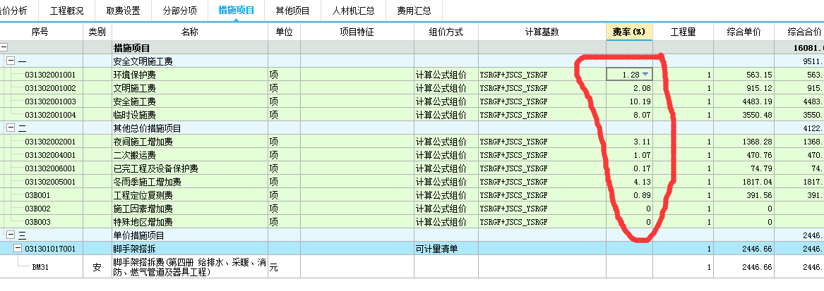 措施费