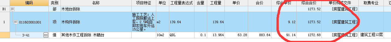 子目价格