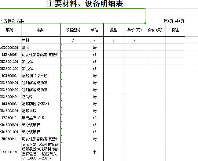 設備明細表