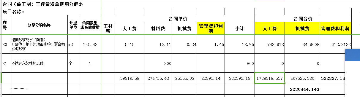 合价