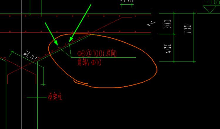 关于柱帽钢筋,图中圈起来的地方第一行是不是表示水平箍筋直径为8间距