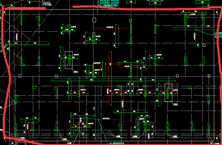 筏板基础bpb在这个范围怎么布置钢筋 怎么画红圈里的钢筋